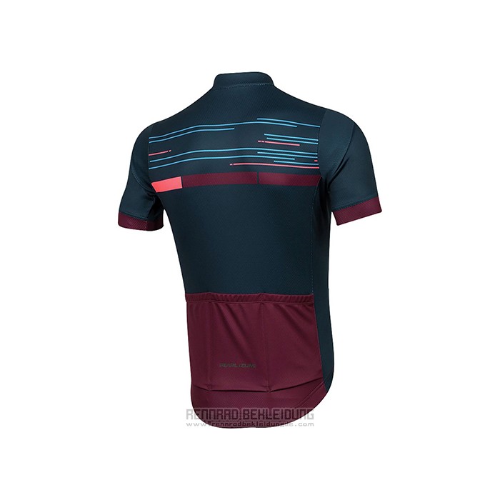 2021 Fahrradbekleidung Pearl Izumi Dunkel Blau Tief Rot Trikot Kurzarm und Tragerhose - zum Schließen ins Bild klicken